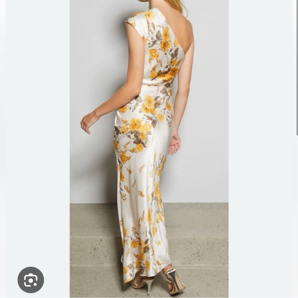BEC & BEC MATILDE ASYM ONE SHOULDER FLORAL MIDI DRESS SIZE 8 - Picture 2 of 10